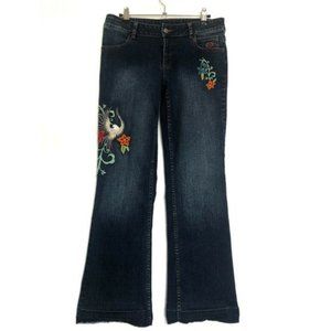 Harley Davidson 8 (30x28) Floral Bird Embroidered